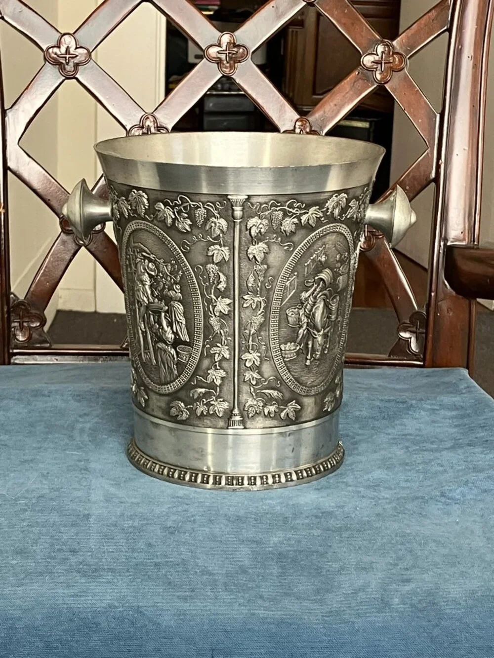 Artina SKS Carved Pewter Champagne Ice Bucket Weinlese – USED, Good Condition